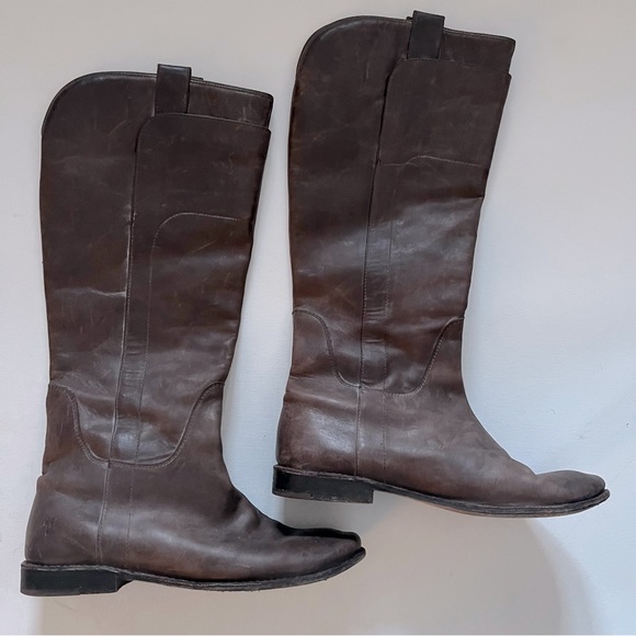 Frye Women Paige Tall Riding Leather Boots 7 - Picture 1 of 8